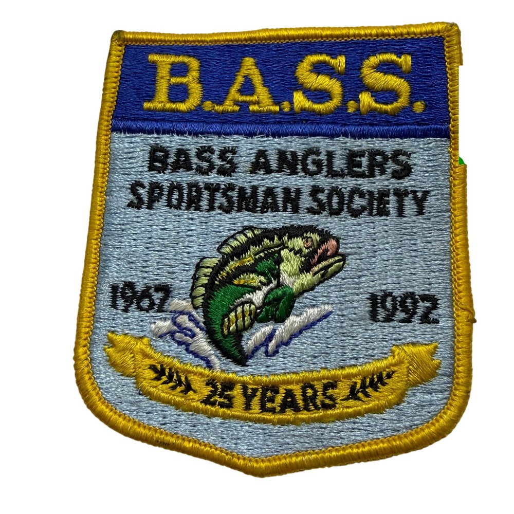 Vintage B.A.S.S. Bass Anglers Sportsman Society 25 Years Anniversary Patch 1992
